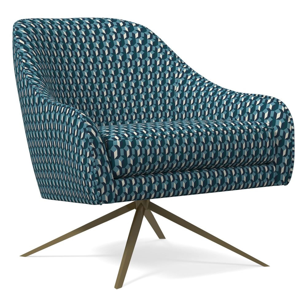 Roar &amp; Rabbit™ Swivel Chair - Patterned | West Elm (US)