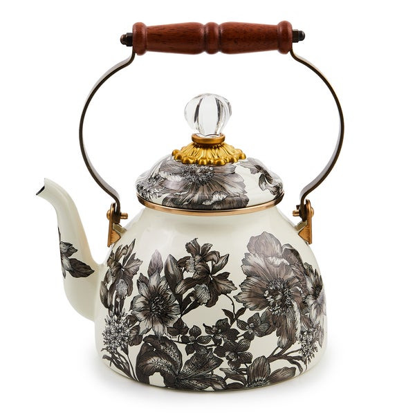 MacKenzie-Childs Sterling English Garden 2 Quart Tea Kettle | MacKenzie-Childs