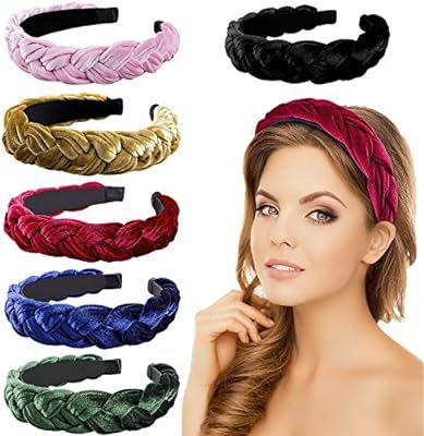 Duufin 6 Pcs Braided Headbands Velvet braid headband Vintage Twisted Knotted Headbands for Women ... | Amazon (US)