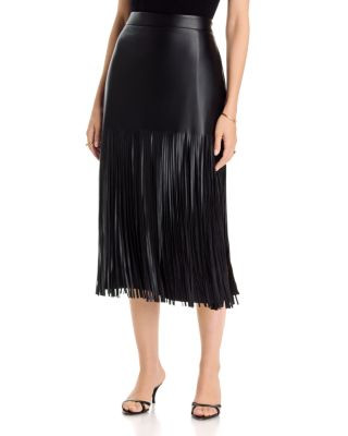Elie Tahari The Kaia Faux Leather Fringe Skirt | Bloomingdale's (US)