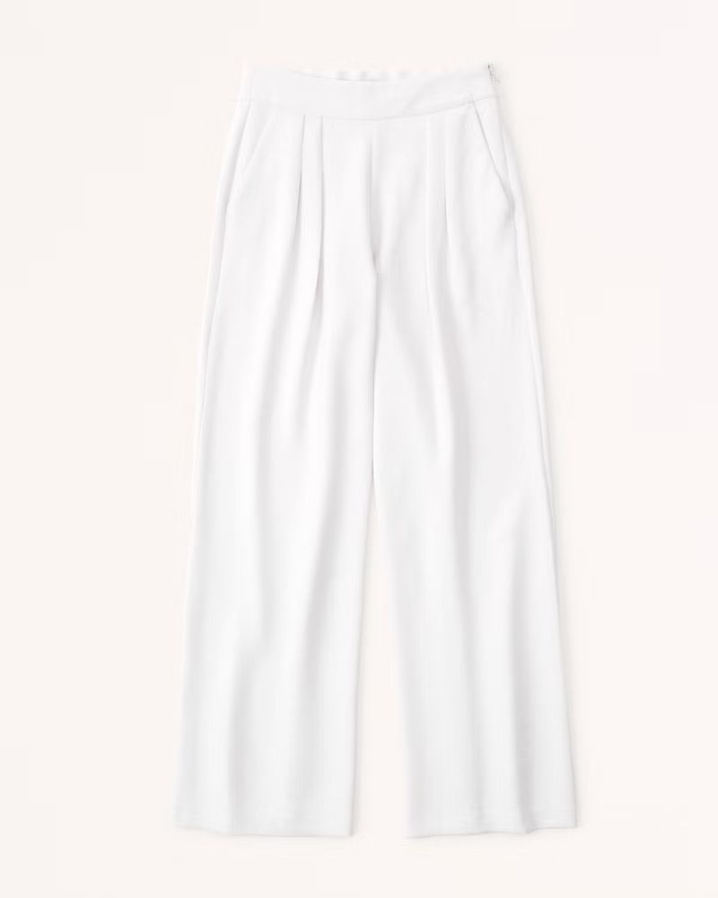 Premium Crepe Tailored Ultra Wide-Leg Pant | Abercrombie & Fitch (US)