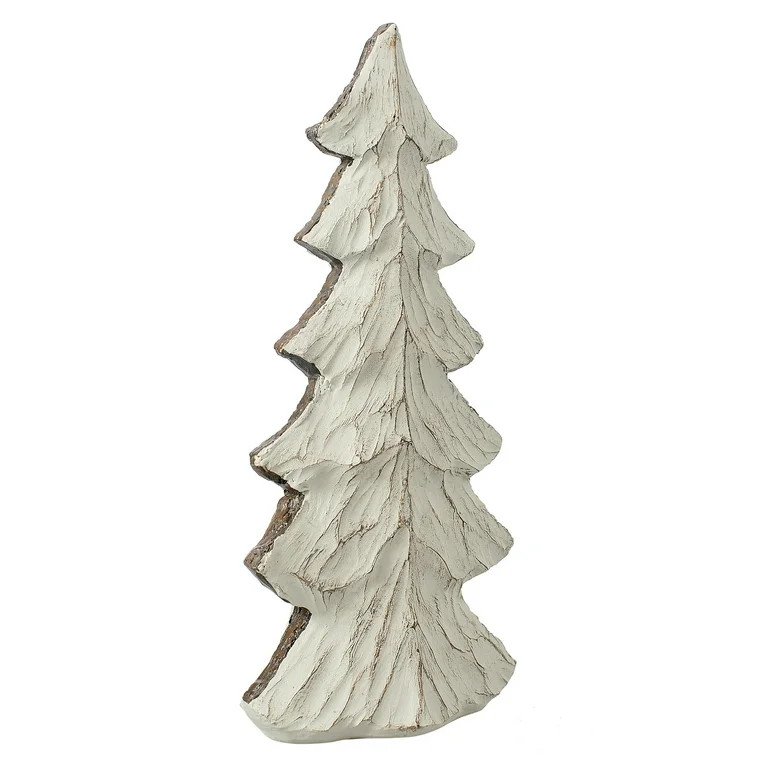 Small Rustic Distressed Off-White Polyresin Tree Tabletop Décor, 8.25 in, by Holiday Time - Walm... | Walmart (US)