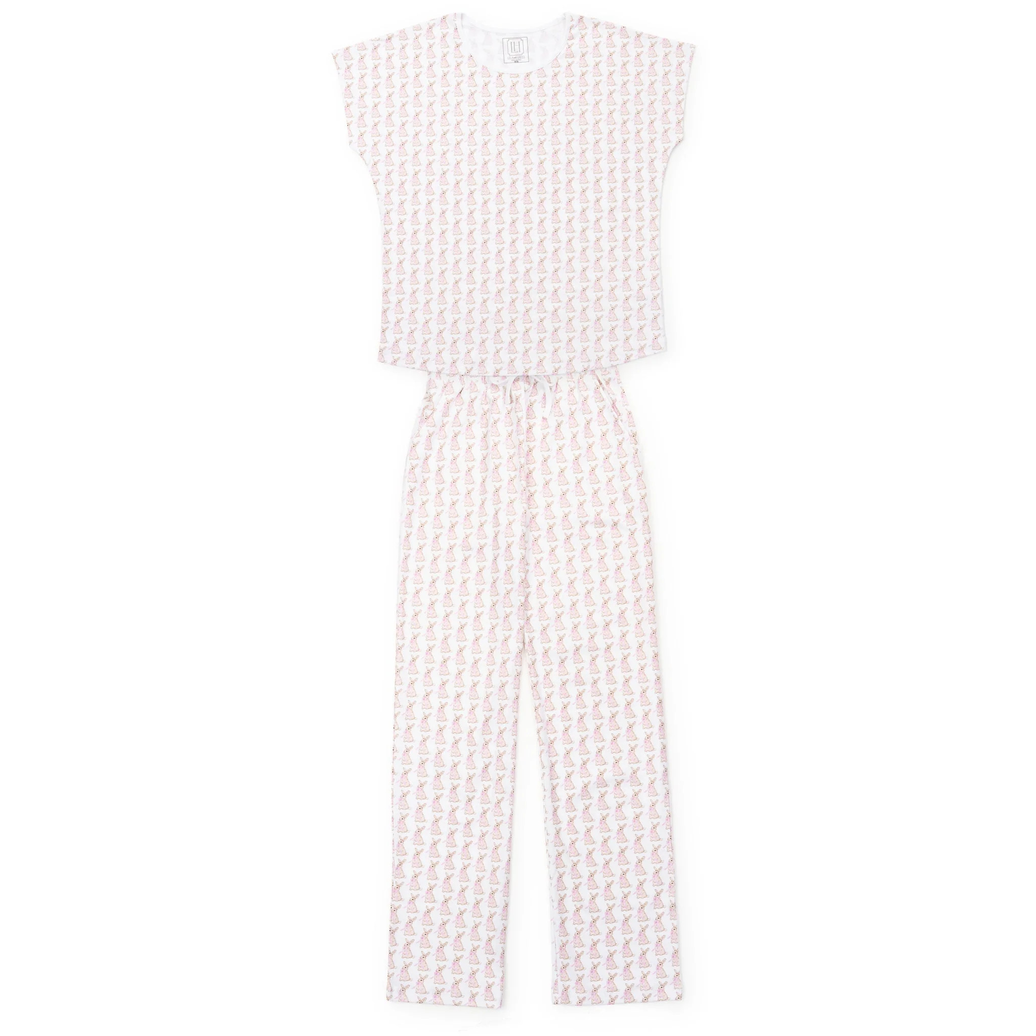 Marcia Women's Pajama Pant Set - Easter Bunnies Pink | Lila and Hayes