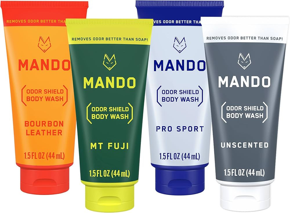 Mando Mini Body Wash - 24 Hour Odor Control - Removes Odor Better than Soap - 1.5 Ounce Tubes (Pa... | Amazon (US)