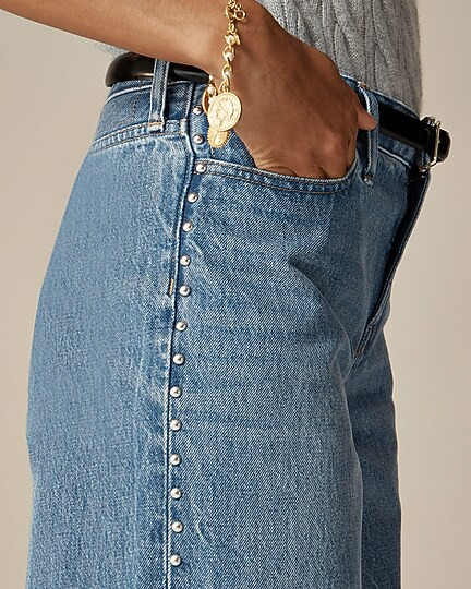 Studded lower-rise wide-leg jean in 1984 rigid | J. Crew US