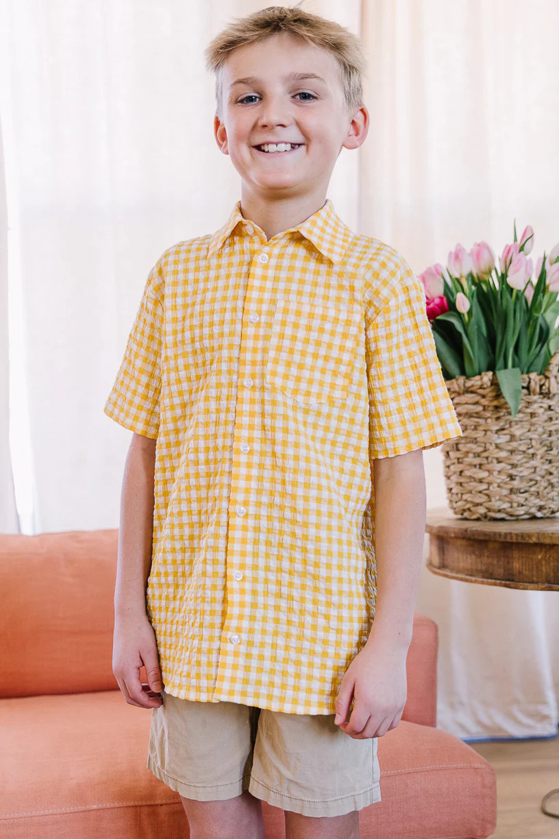 Briar Boys Shirt in Yellow Gingham | Ivy City Co