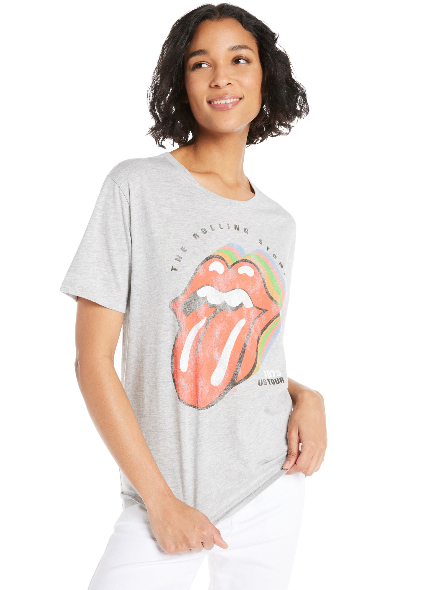 Time and Tru Women’s Rolling Stones Graphic Tee with Short Sleeves, 2-Pack, Sizes XS-XXXL - Wal... | Walmart (US)