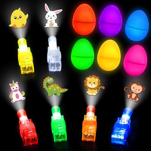 24Pcs Prefilled Easter Eggs with Egg Fillers Finger Lights, Easter Basket Stuffers for Teens Toddler Boys Girls Plastic Easter Eggs Filled Toys for Kids Party Favors Gifts Glow In The Dark Easter Hunt | Amazon (US)