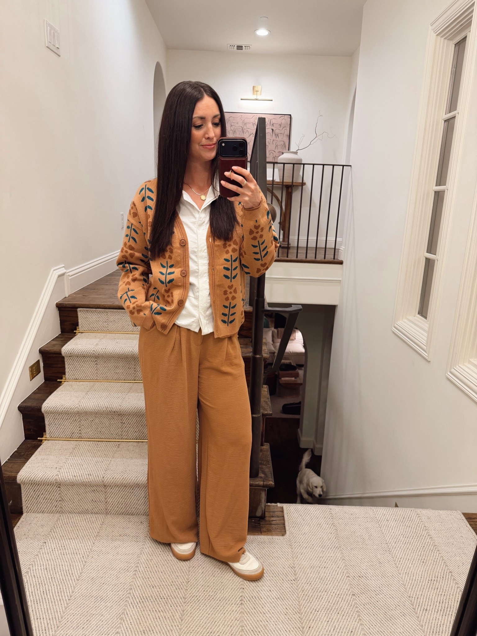 Comfy chic spring outfit, layered look. Tone on tone spring look. Wearing a small in everything. Love this floral cardigan! 

#LTKOver40 #LTKSeasonal #LTKootd