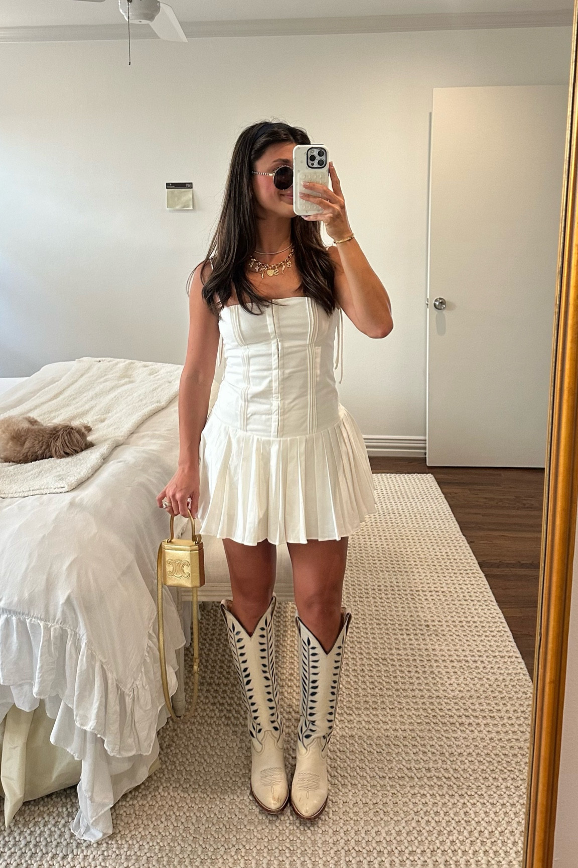 First OOTG as a full blown brunette

Dress size small 
Boots size 37, sized down 1/2 size