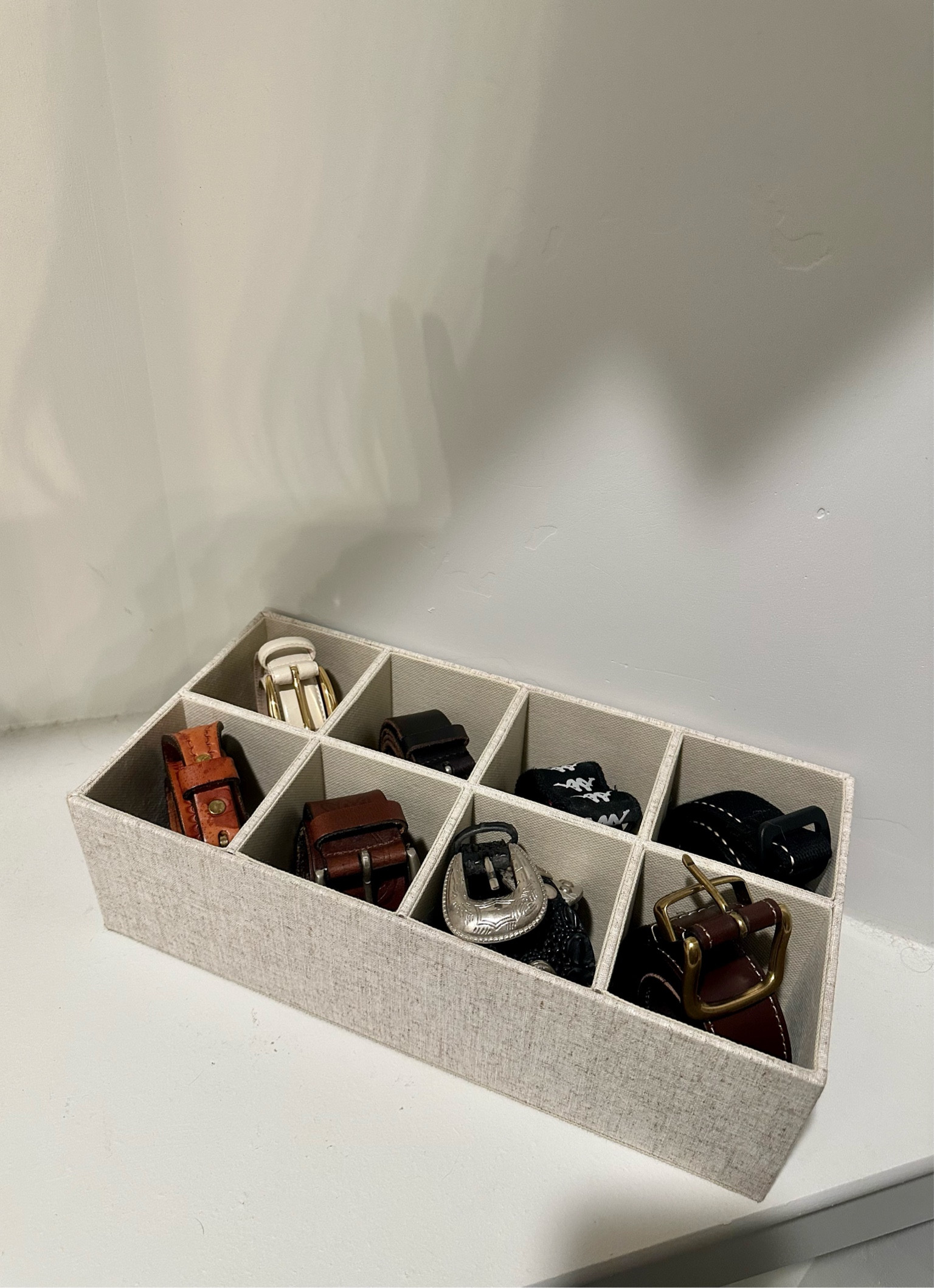 The PERFECT belt organizer! Before I was hanging them, and this takes up so much less space and is so pretty to display them! 

#LTKCyberWeek #LTKfindsunder50 #LTKhome