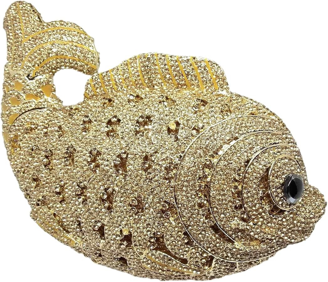 Boutique De FGG Super Mini Women Fish Evening Bags Crystal Clutch Purse Wedding Party Rhinestone ... | Amazon (US)