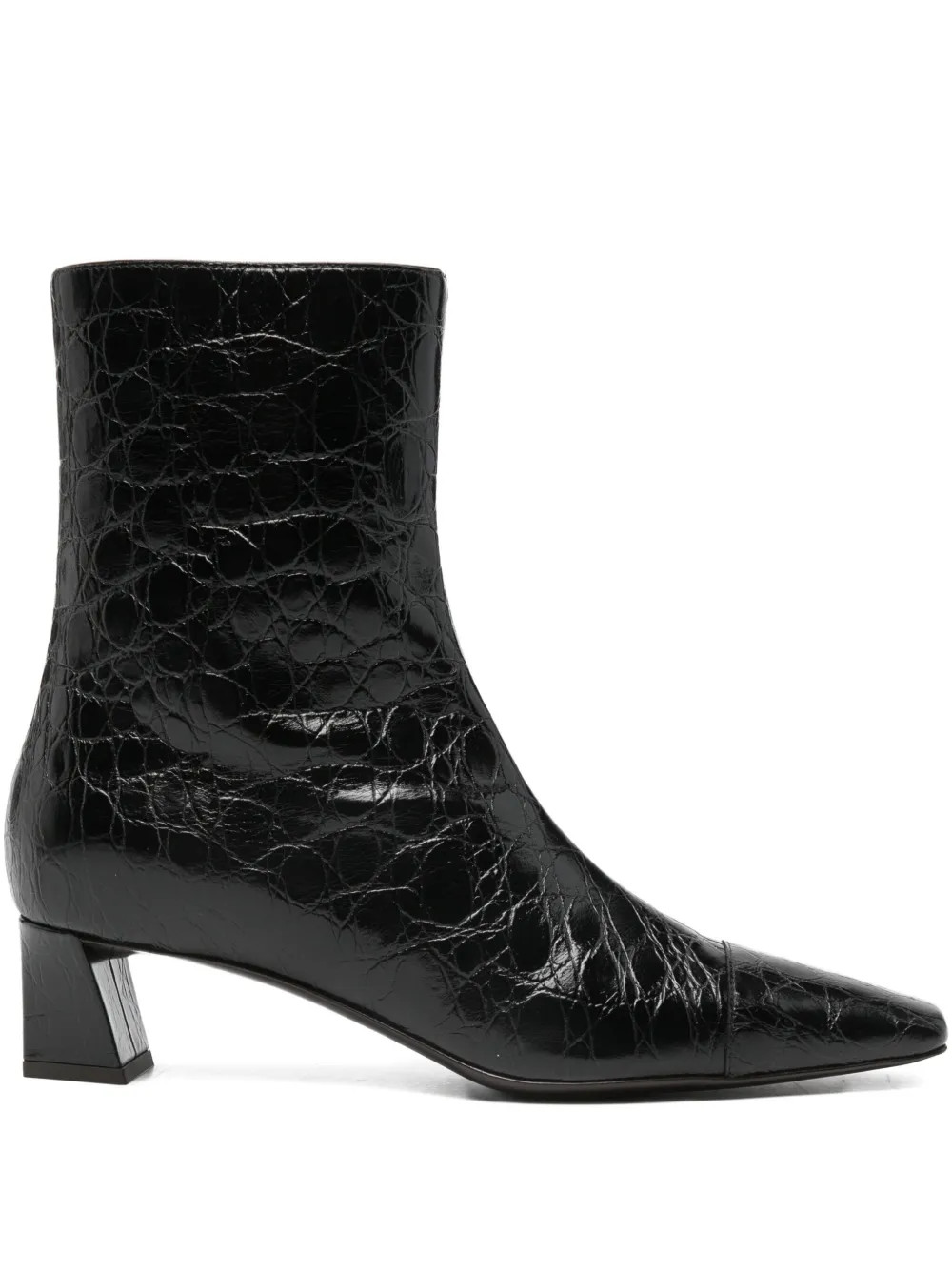 crocodile-effect block-heel boots | Farfetch Global