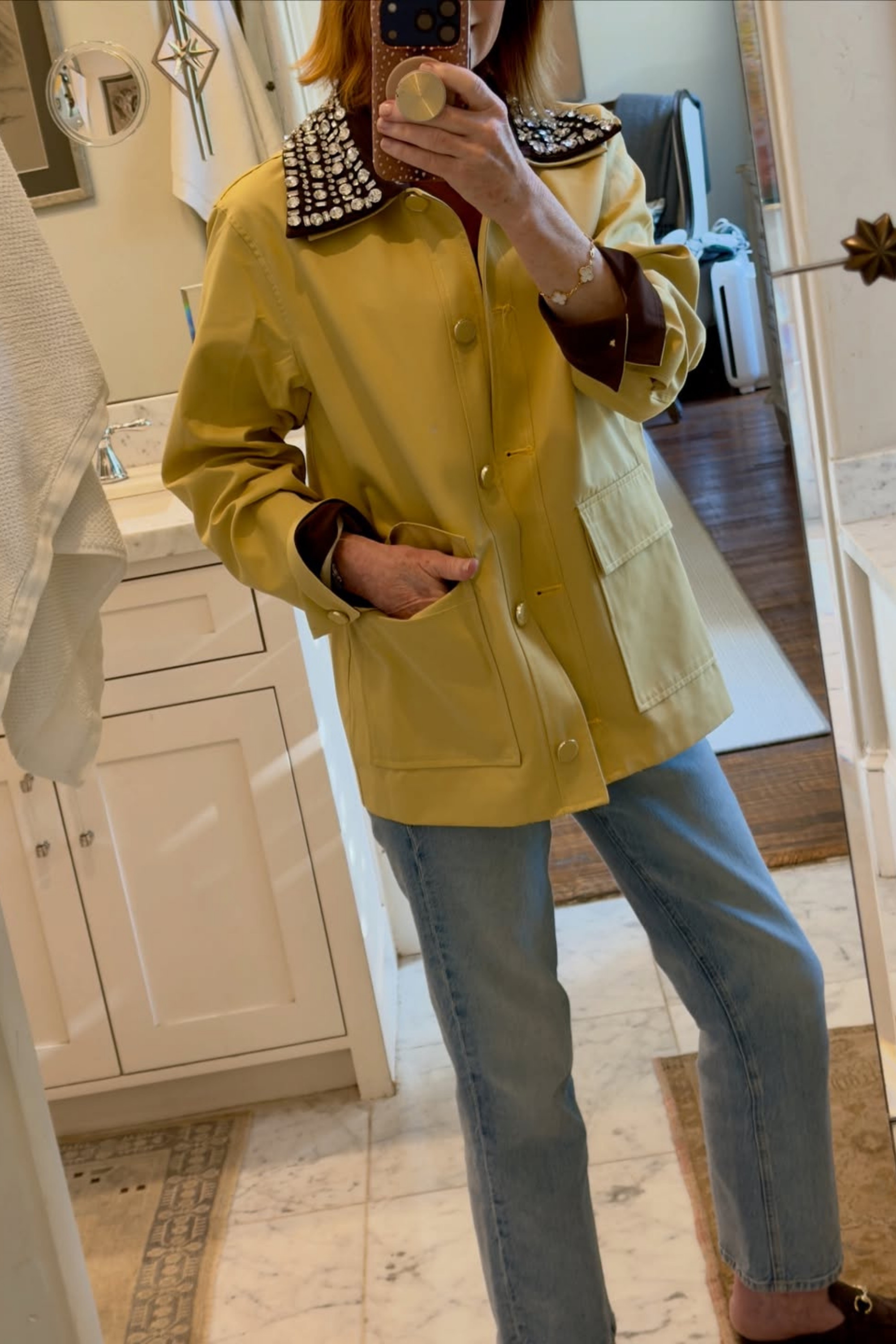 This chic barn jacket instantly adds personality to even the simplest outfit. I love the relaxed fit mixed with the feminine rhinestone detail—it’s perfect for casual date night outfits, weekend looks, or everyday spring layering. #SpringStyle #StatementJacket #FashionOver40
 

 

#LTKootd #LTKOver40