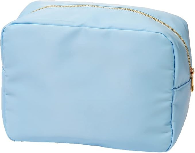 Kaymey Extral Large Cosmetic Bag Makeup Pouch Bag Case Nylon Travel Set (Blue,XL) | Amazon (US)