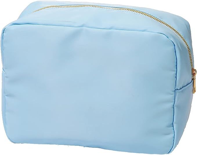 Kaymey Extral Large Cosmetic Bag Makeup Pouch Bag Case Nylon Travel Set (Blue,XL) | Amazon (US)