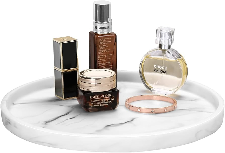 Shinowa Vanity Tray, Resin Bathroom Decorative Tray Catchall Organizer Jewelry Dish Tray for Bath... | Amazon (US)