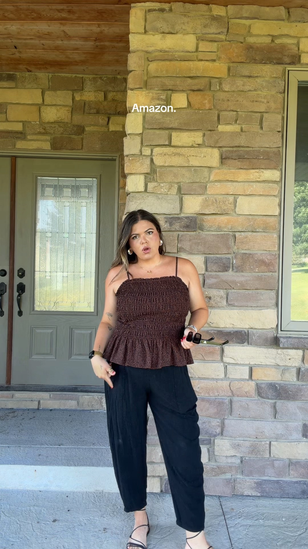 Thick tummy approved outfit - everything is from Walmart or Amazon 👀 

Midsize, size 12, size 14, mom style, curvy outfit; thick tummy approved, teacher outfit