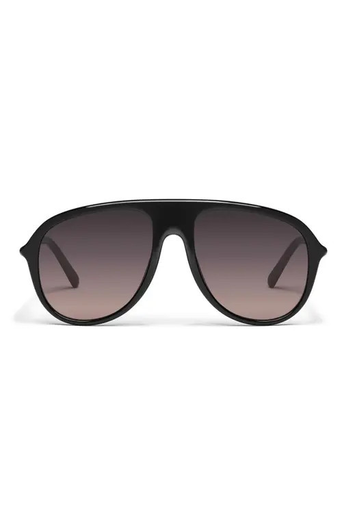 QUAY Chart Topper 54mm Aviator Sunglasses in Black/Smoke Taupe at Nordstrom | Nordstrom