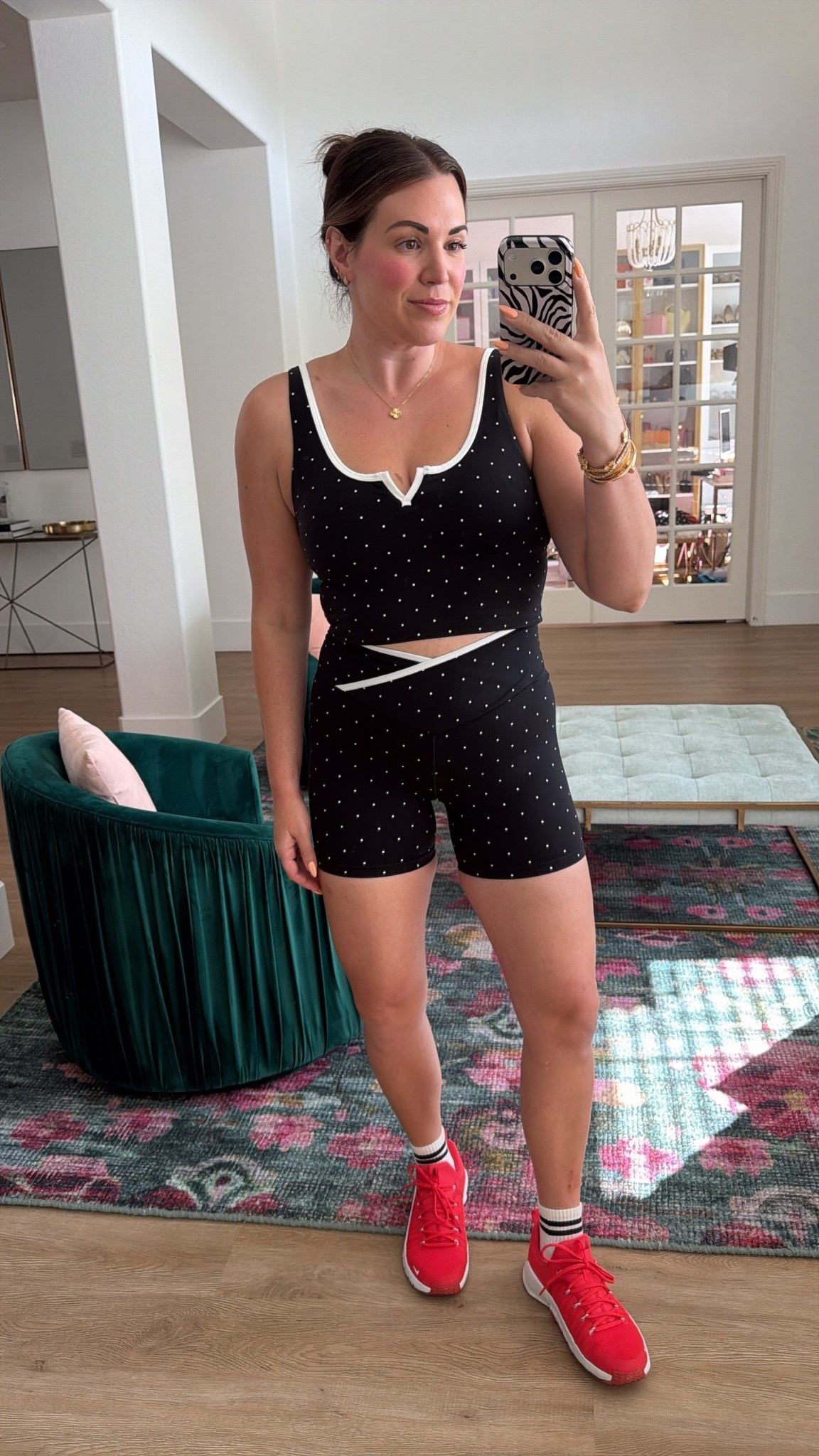 curvy midsize black and white polka dot workout set! wearing size large in tank and shorts! 🖤🤍

#LTKMidsize #LTKActive #LTKfitnessgoals