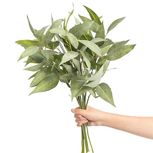 Ling's Moment Artificial Plants Eucalyptus Leaves Branches,10Pcs 17.7"Tall Fake Greenery Filler w/Stems, Lifelike Texture Plant Decor for Wedding Bouquets/Table Centerpieces, Outdoor/Party/Room/Office | Amazon (CA)