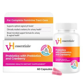 vH essentials Probiotics with Prebiotics and Cranberry Feminine Health Supplement - 60 Capsules - 60 ct | CVS | CVS Health