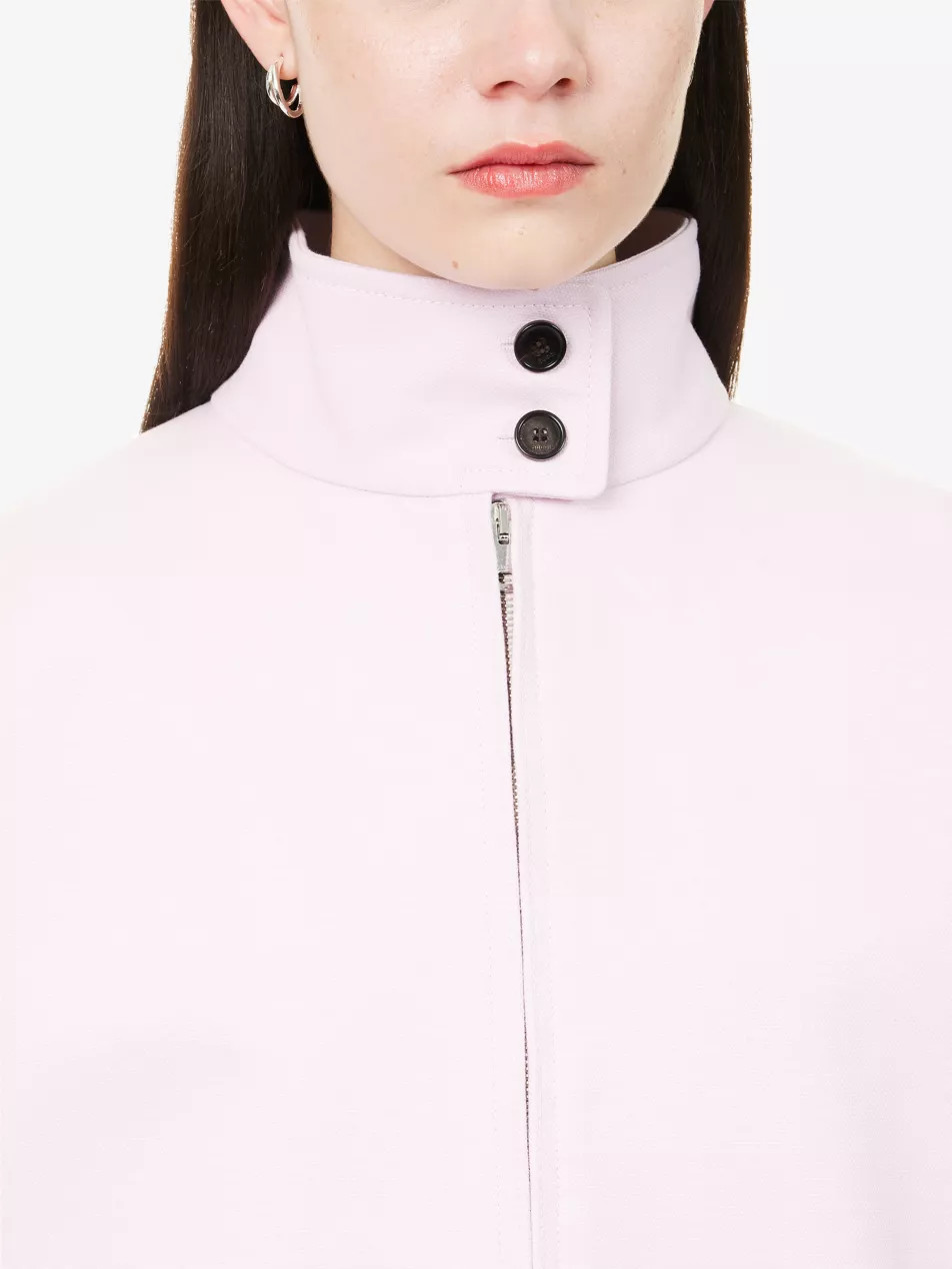 Buttoned-Pockets High-Neck Cotton Jacket | Selfridges