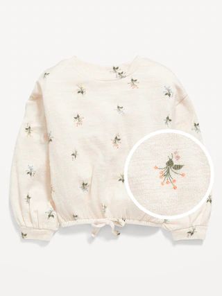 Long-Sleeve Plush-Knit Floral Top for Toddler Girls | Old Navy (US)