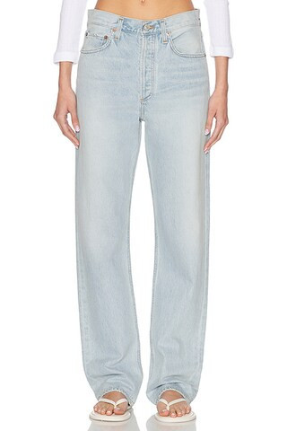 AGOLDE Kelly High Rise Straight Jeans in Wave - Blue. Size 29 (also in 24, 30). | FWRD 