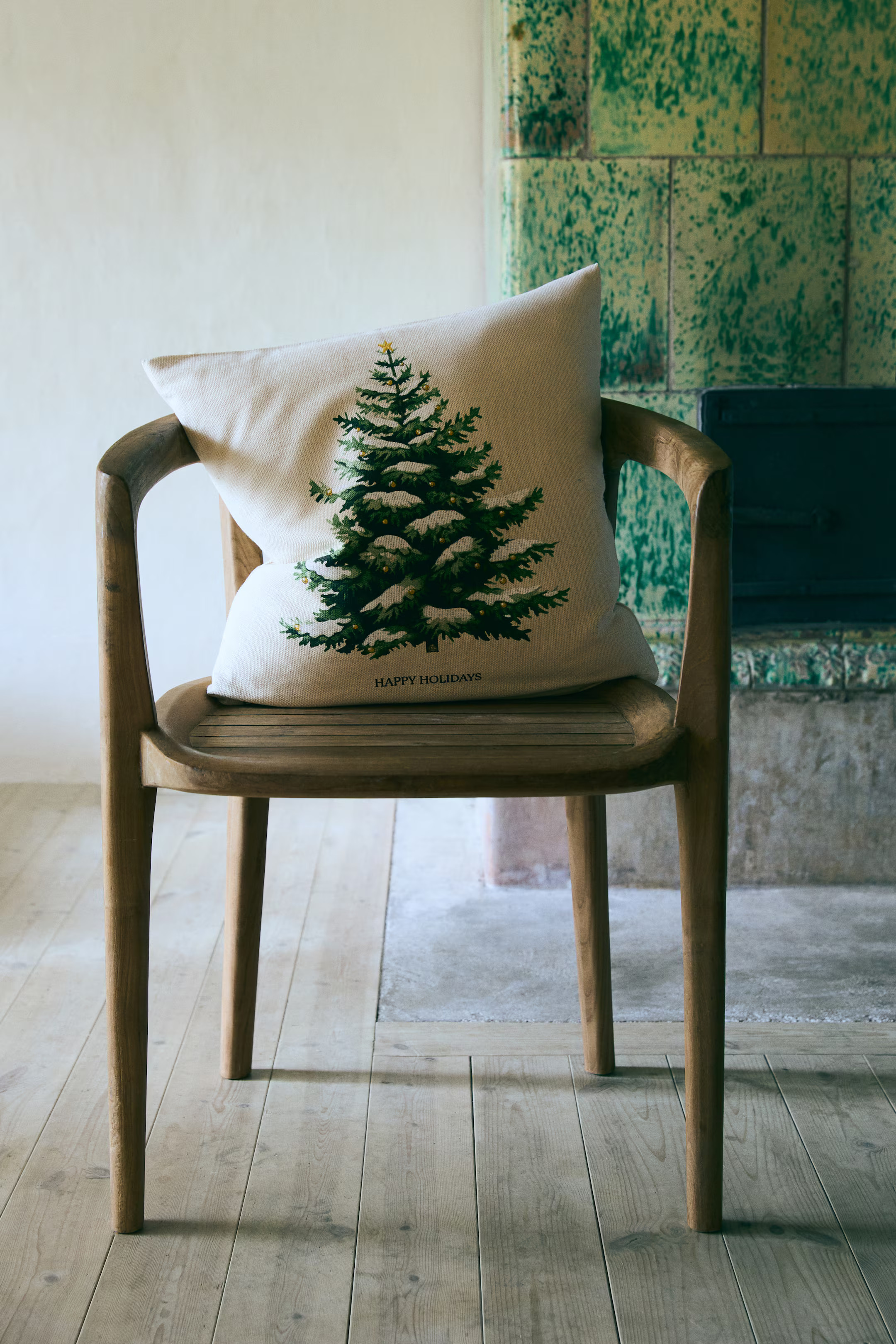 Printed Cushion Cover - Beige/Christmas tree - Home All | H&M US | H&M (US + CA)