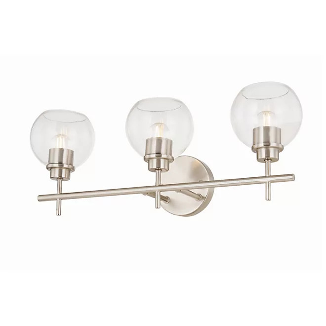 details by Becki Owens Clear Glass 3-Light Bath Light Bar, Assorted Colors | Sam's Club