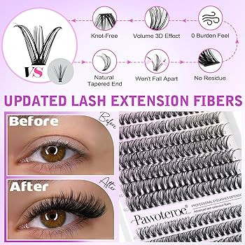 Pawotence Lash Extension Kit DIY 280pcs Lash Clusters Eyelash Extension Kit, 9-16mm 30D 40D Indiv... | Amazon (US)