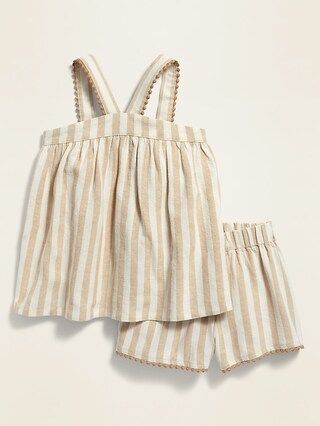 Striped Sleeveless Top and Shorts Set for Toddler Girls | Old Navy (US)