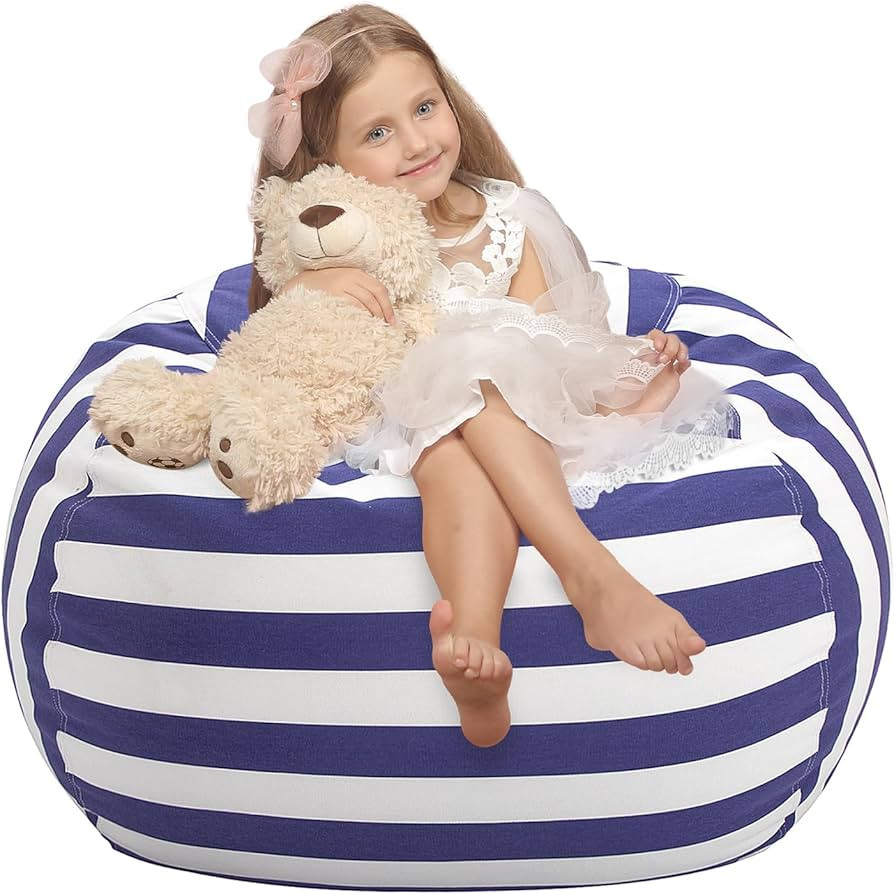 Wekapo Stuffed Animal Storage Bean Bag Chair Cover for Kids | Stuffable Zipper Beanbag for Organi... | Amazon (US)