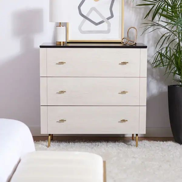 SAFAVIEH Genevieve 3-Drawer Storage Bedroom Dresser - Overstock - 28556525 | Bed Bath & Beyond