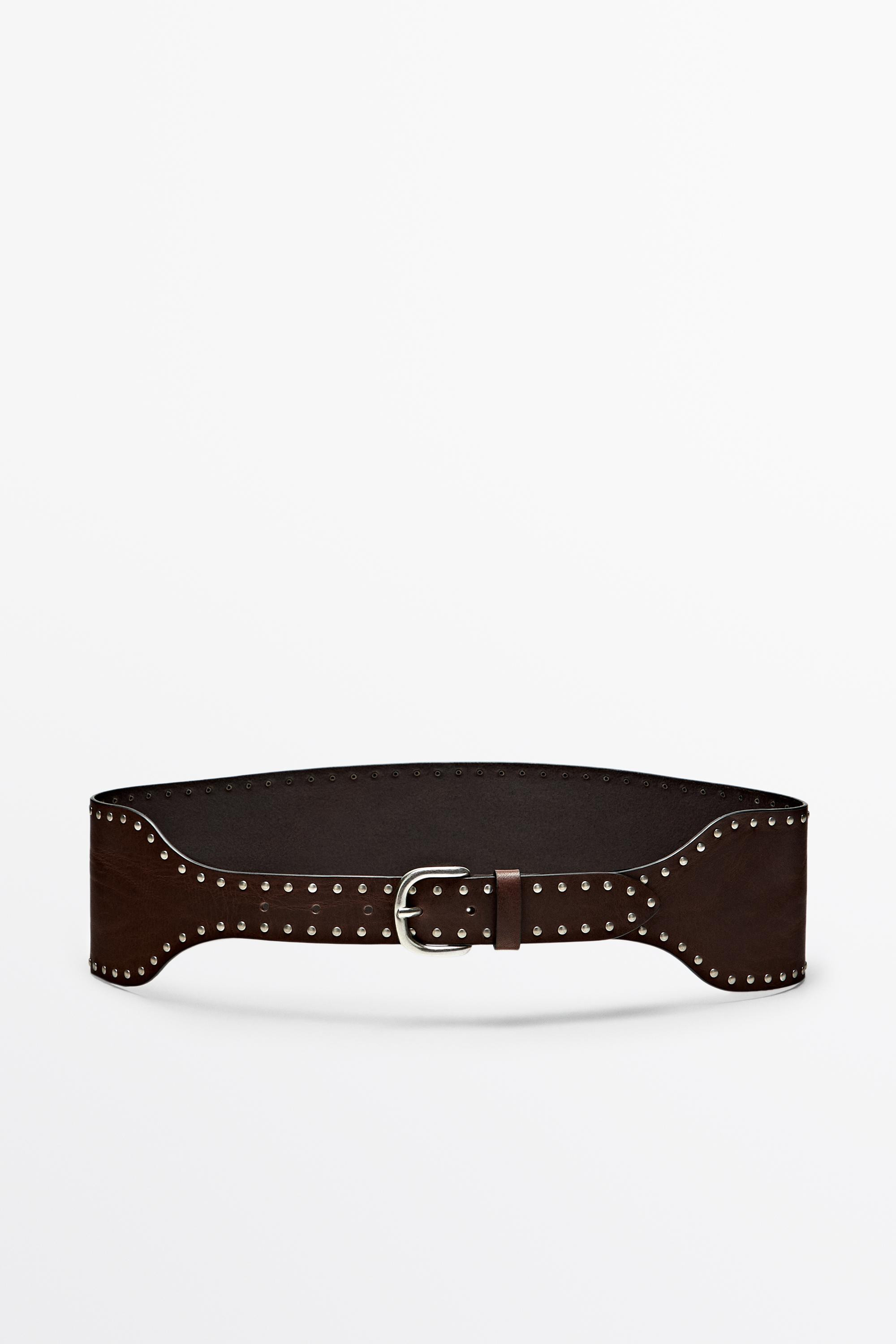 Nappa leather stud belt | Zara US