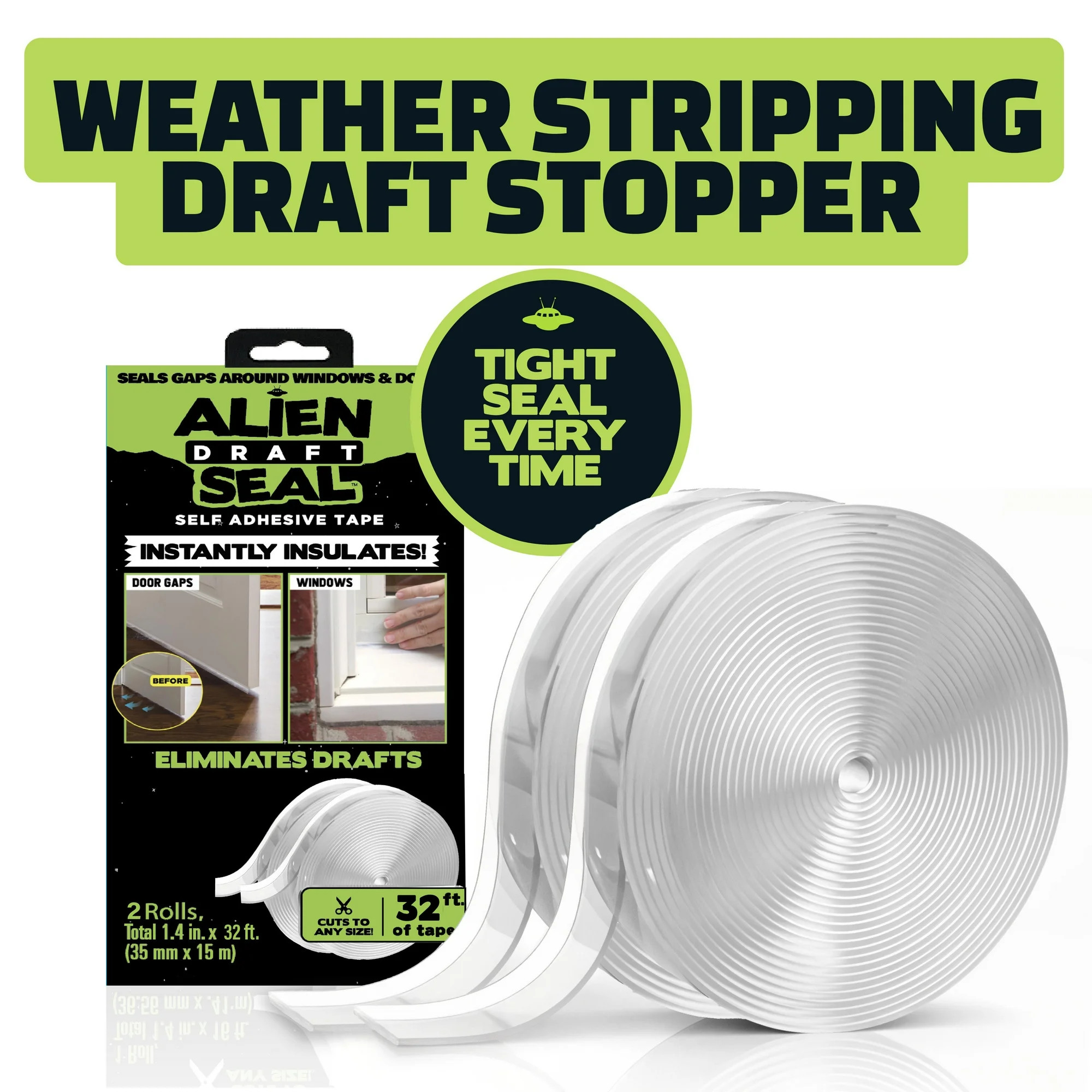 Alien Seal Draft Seal Weatherstrip Window Door Seal Strip Windproof Clear Sealing Tape Self Adhes... | Walmart (US)
