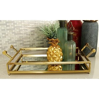 Gold Iron Glam Tray 5 x 22 x 12 - 22 x 12 x 5 - 22 x 12 x 5 - Gold - 1 Piece | Bed Bath & Beyond
