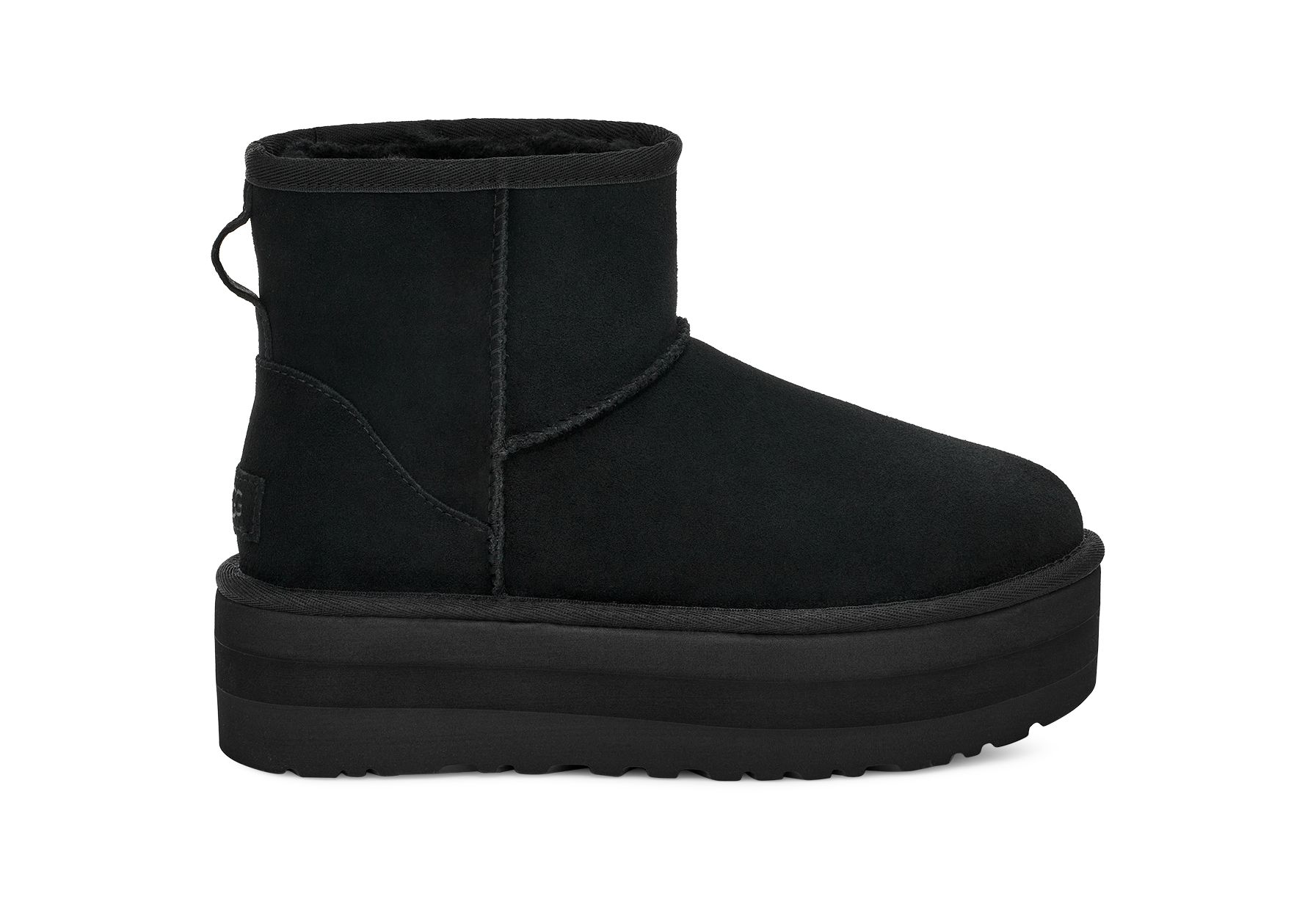 UGG Classic Mini Platform Suede Classic Boots in Black, Size W 9/M 8 | UGG (US)