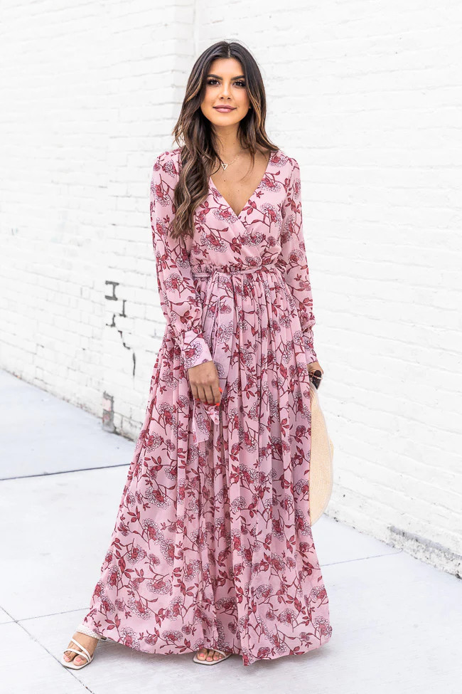 My Dearest Darling Pink Floral Maxi Dress FINAL SALE | Pink Lily