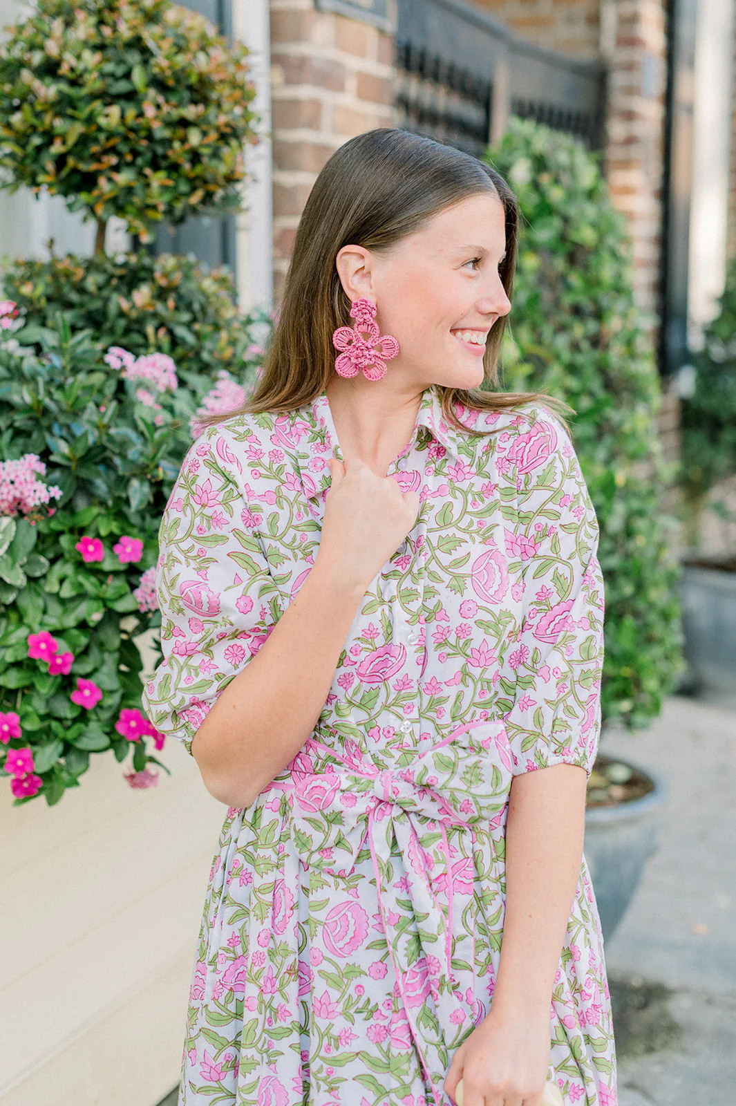 Large Periwinkle Flower Earrings | Light Pink | Victoria Dunn 