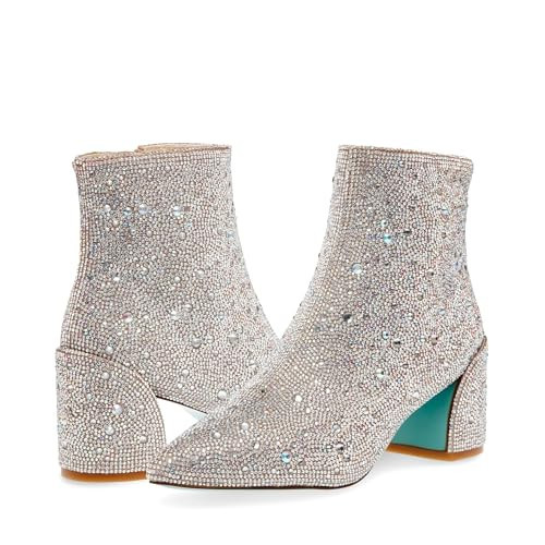 Betsey Johnson Women's Corry Fashion Boot, Rhinestone, 9.5 | Amazon (US)