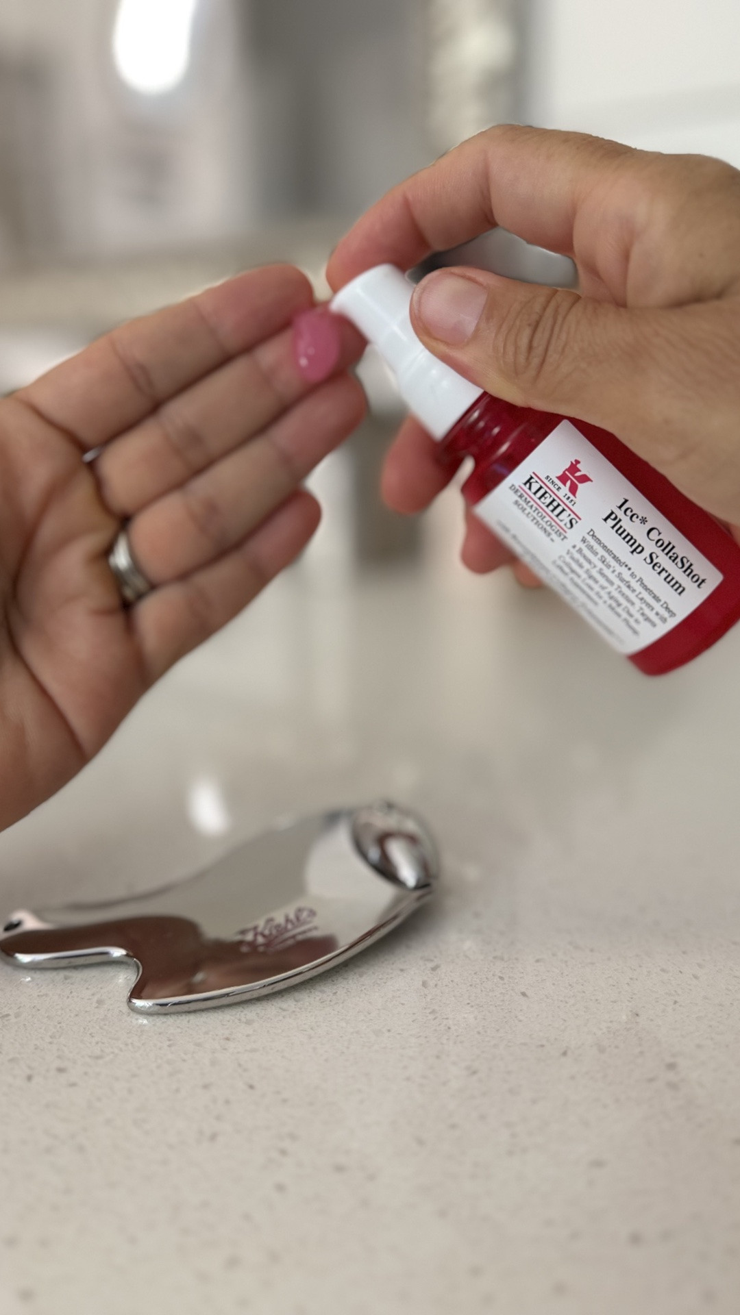 A collagen serum + facial massage routine

Use a serum, like the @kiehls Collashot Plump Serum, to prep the skin because you want a smooth, glassy-wet surface for the stainless steel tool to glide over without tugging.

Start at the shoulders & work upward, repeating each movement 5x with gentle pressure. 

Right now, with every Collashot 50ml purchase, get this FREE limited edition gua sha. Shop it while the promotion lasts!

#LTKmorningroutine #LTKselfcare #LTKBeauty
