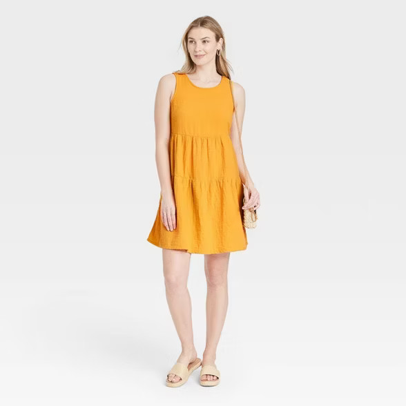 Women's Gauze Tiered Tank Dress - Universal Thread™ | Target