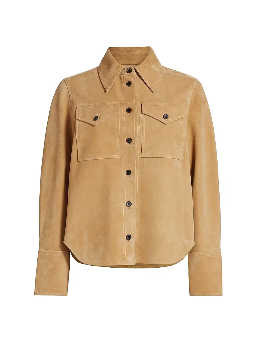 Women's Suede Blouse - Camel - Size XS | Saks Fifth Avenue