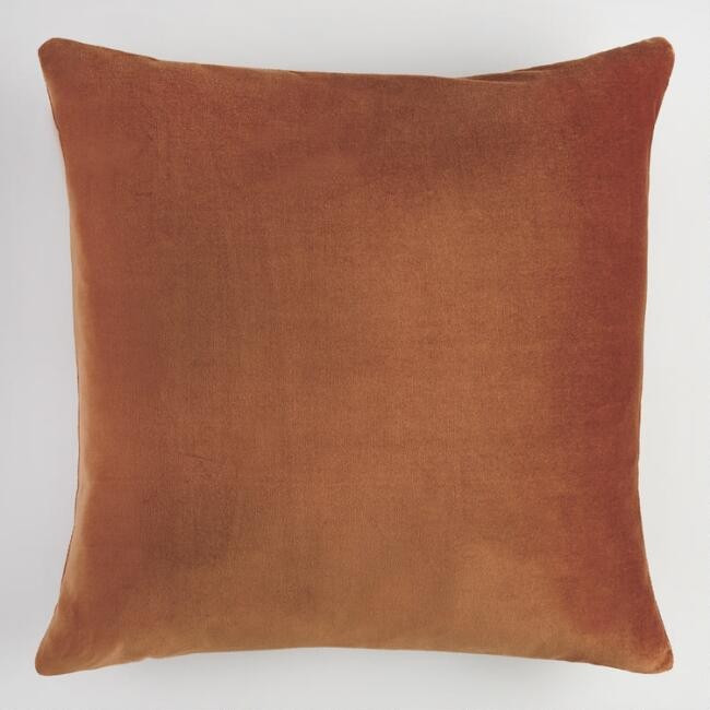 Large Copper Velvet Throw Pillow | World Market
