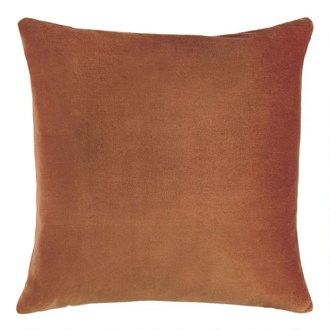 Large Copper Velvet Throw Pillow | World Market