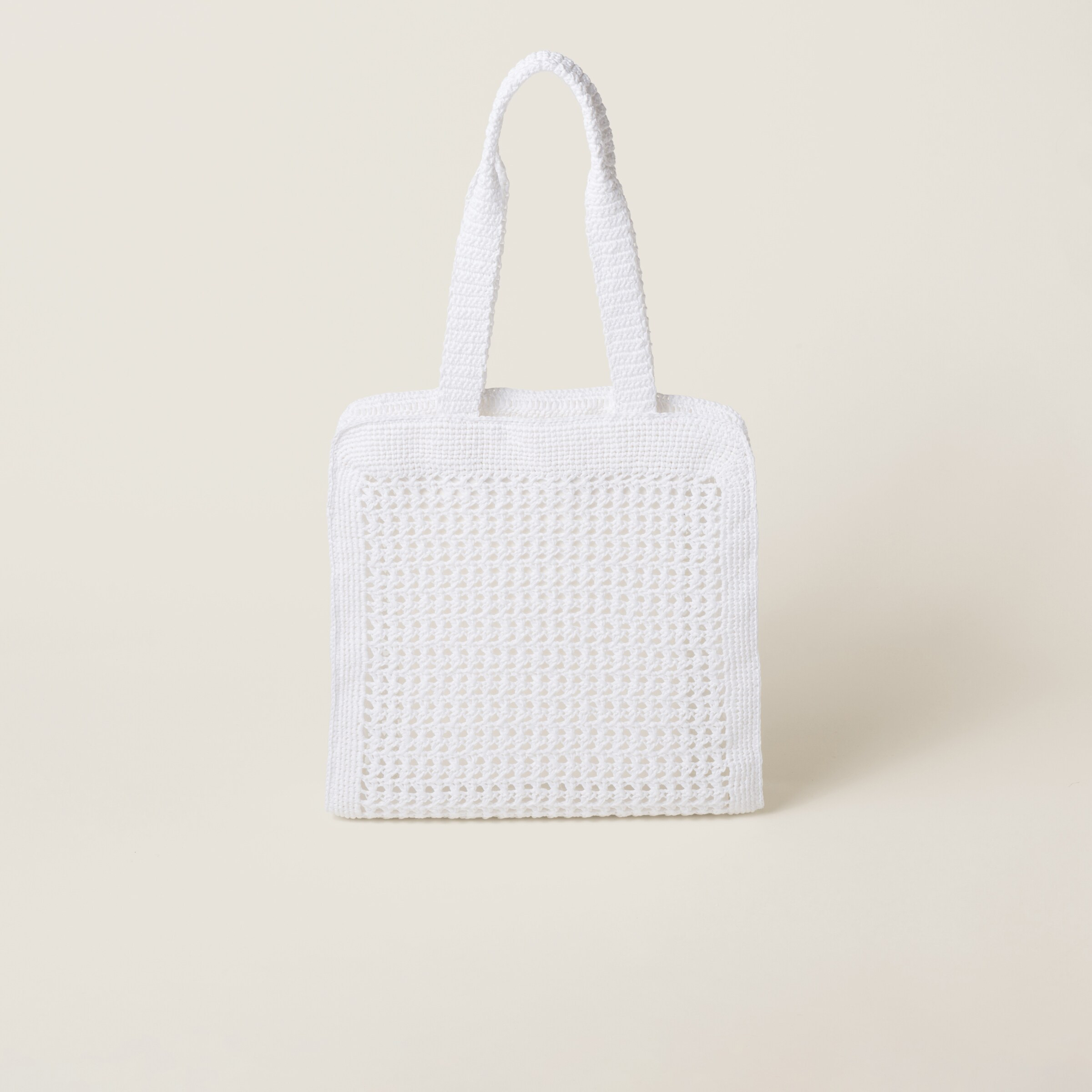 White Woven Fabric Tote Bag | Miu Miu | Miu Miu US