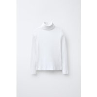 Zara - Ribbed Turtleneck T-Shirt - White - 11-12 Years (58,3 Inches) - Kids | Zara US