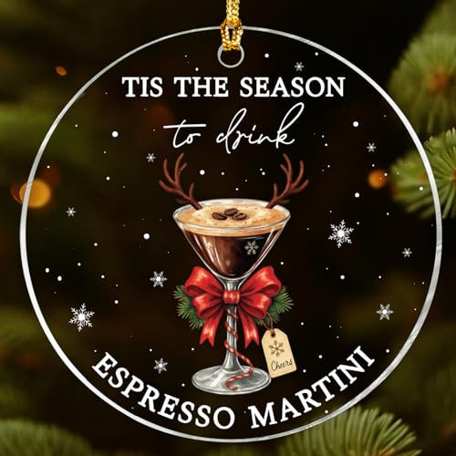 Espresso Martini Ornaments for Christmas Tree 2025 - Martini Decor and Ornament Cocktail Glasses - Martini Gifts for Women and Men - Holiday Wine Ornaments Christmas Decorations - Wine Glass Ornament | Amazon (US)